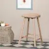 Farmhouse 70cm Tractor Style Acacia Wooden Saddle Seat Bar Stool Bar Stool UK