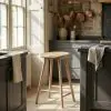 Farmhouse 70cm Tractor Style Acacia Wooden Saddle Seat Bar Stool Bar Stool UK