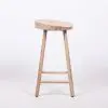 Farmhouse 70cm Tractor Style Acacia Wooden Saddle Seat Bar Stool Bar Stool UK