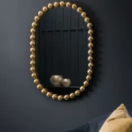 Zora Bobble Oval Gold Wall Mirror Wall Mirror UK