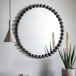 Zora Bobble Round Black Wall Mirror Wall Mirror UK