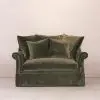 Large Forest Green Velvet Armchair Velvet Armchair UK