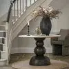Travertine Stone Top Small Round Dining Table Dining Table UK