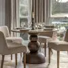Travertine Stone Top Small Round Dining Table Dining Table UK