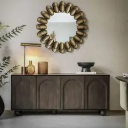 Walnut Finish 4 Door Sideboard Door Sideboard UK