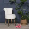 Amour White Boucle Gold Legs Dressing Table Stool Upholstered Bedroom Chair Bedroom Chair UK