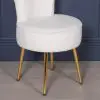 Amour White Boucle Gold Legs Dressing Table Stool Upholstered Bedroom Chair Bedroom Chair UK