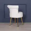 Amour White Boucle Gold Legs Dressing Table Stool Upholstered Bedroom Chair Bedroom Chair UK