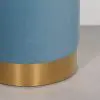 Amour Ocean Blue Velvet Pouffe Gold Trim Round Stool Ottoman Stool Ottoman UK