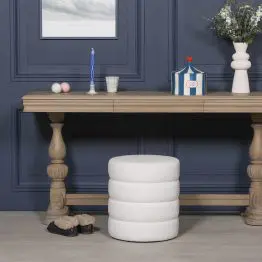 Callisto Cloud White Boucle Stool Pouffe