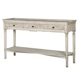 Gustave French Style Ribbed Aged Finish Console Table Console Table UK