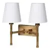 Rionagh Brass Double Wall Light With Cotton Shades Cotton Shades UK