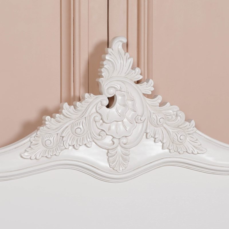5ft French Chateau King Size Mahogany Off White Painted Bed Painted Bed UK