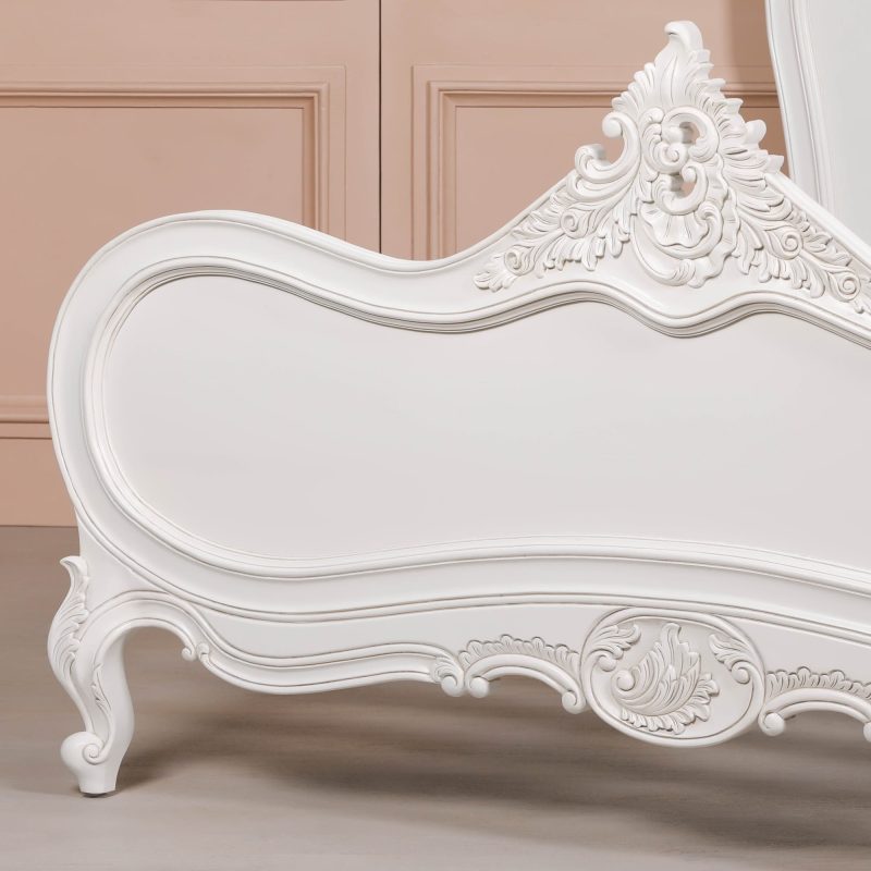 5ft French Chateau King Size Mahogany Off White Painted Bed Painted Bed UK