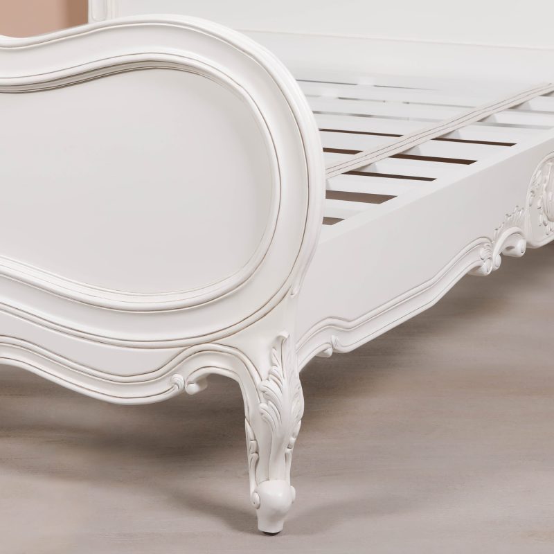 5ft French Chateau King Size Mahogany Off White Painted Bed Painted Bed UK