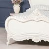 4ft6 Chateau Solid Wooden Mahogany Off White Painted French Bed French Bed UK