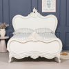4ft6 Chateau Solid Wooden Mahogany Off White Painted French Bed French Bed UK