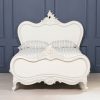 4ft6 Chateau Solid Wooden Mahogany Off White Painted French Bed French Bed UK