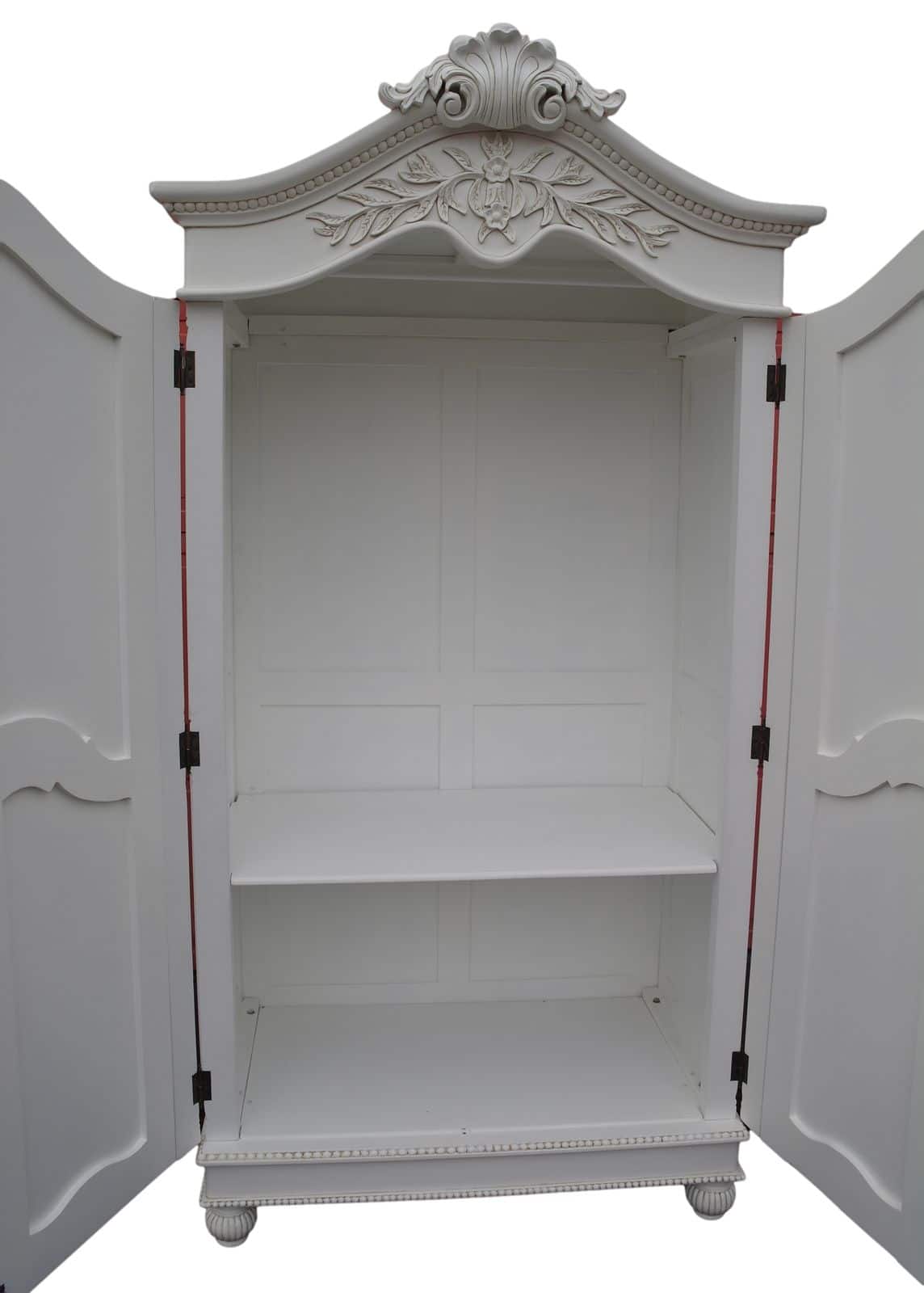 French White Hand Carved Double Armoire Wardrobe Furniture La Maison