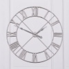 Extra Large Distressed Pale Grey Contemporary Skeleton Metal Wall Clock Wall Clock UK