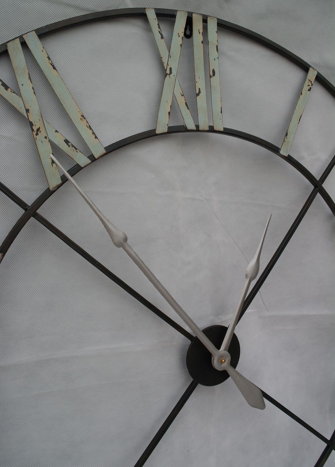 Extra Large Distressed Contemporary Skeleton Metal Wall Clock Furniture