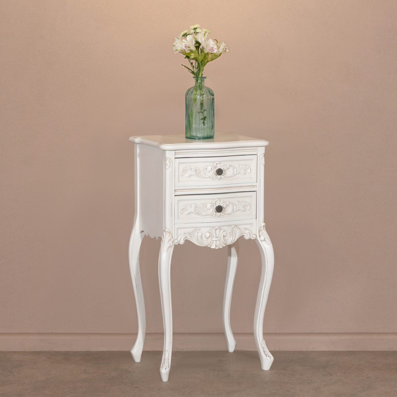 Slim French 2 Drawer Bedside Table Bedside Table UK