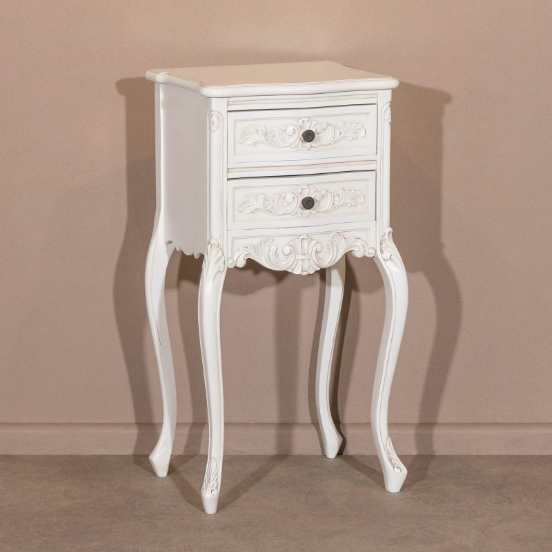 Slim French 2 Drawer Bedside Table Bedside Table UK