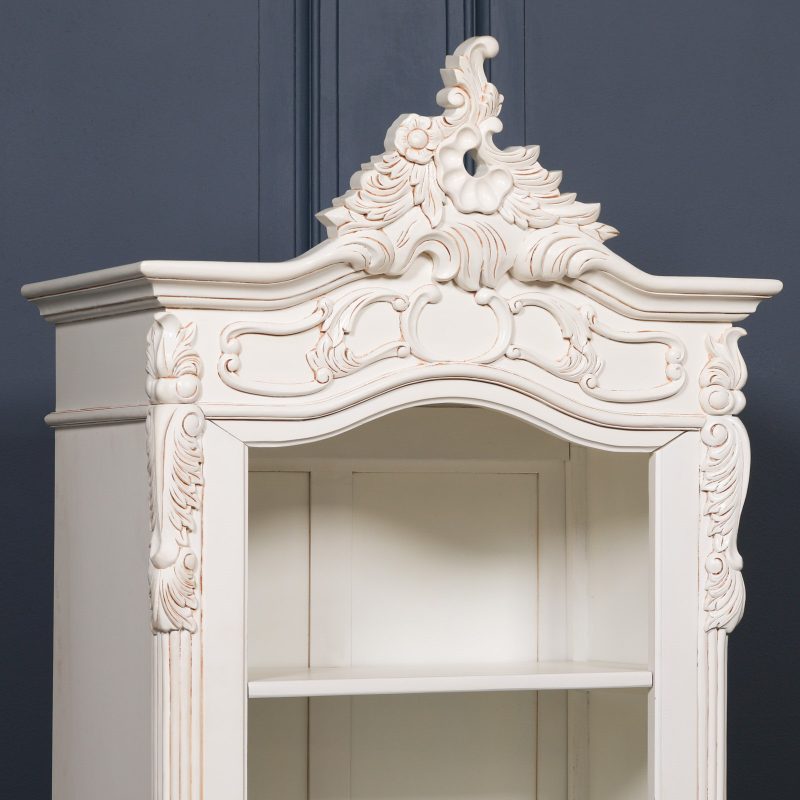 Annette French Style White Rococo Carved Open Bookcase Open Bookcase UK