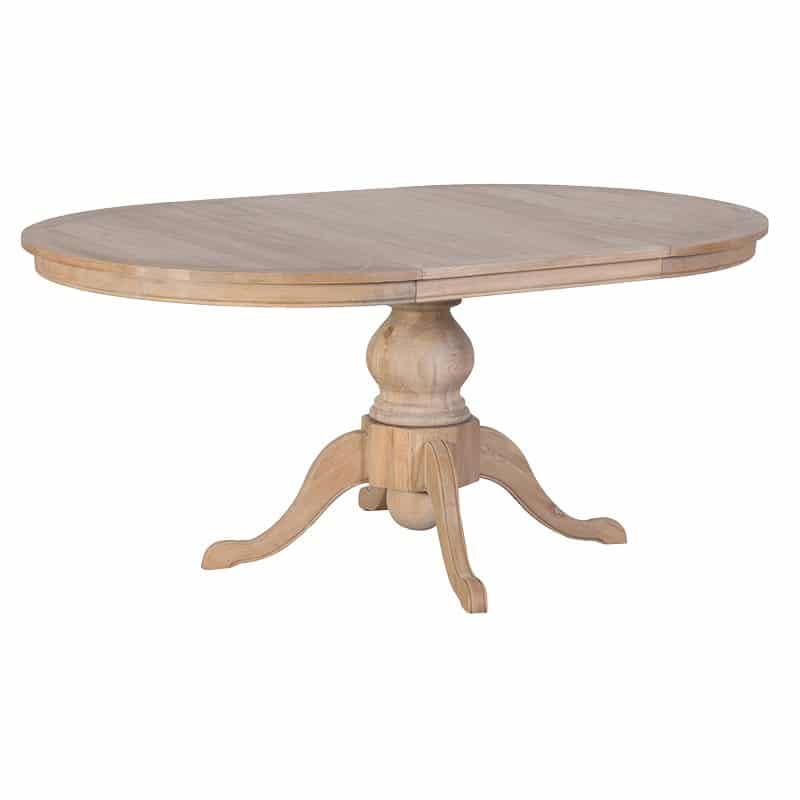 Unfinished Natural Look Weathered Oak Extendable Dining Table Dining Table UK