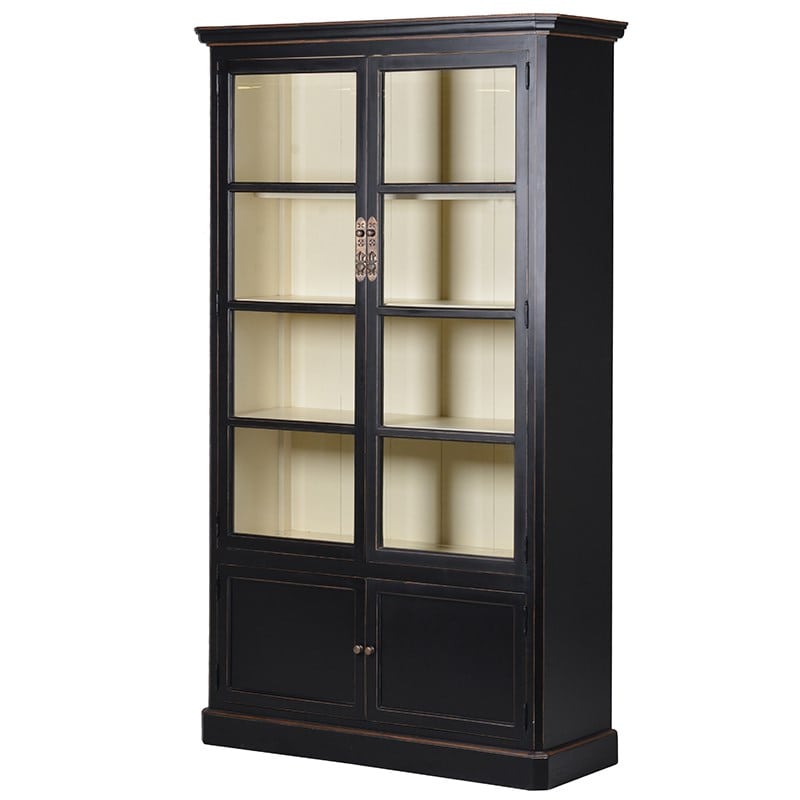 Large Black Glazed Bookcase Furniture La Maison Chic Luxury Interiors