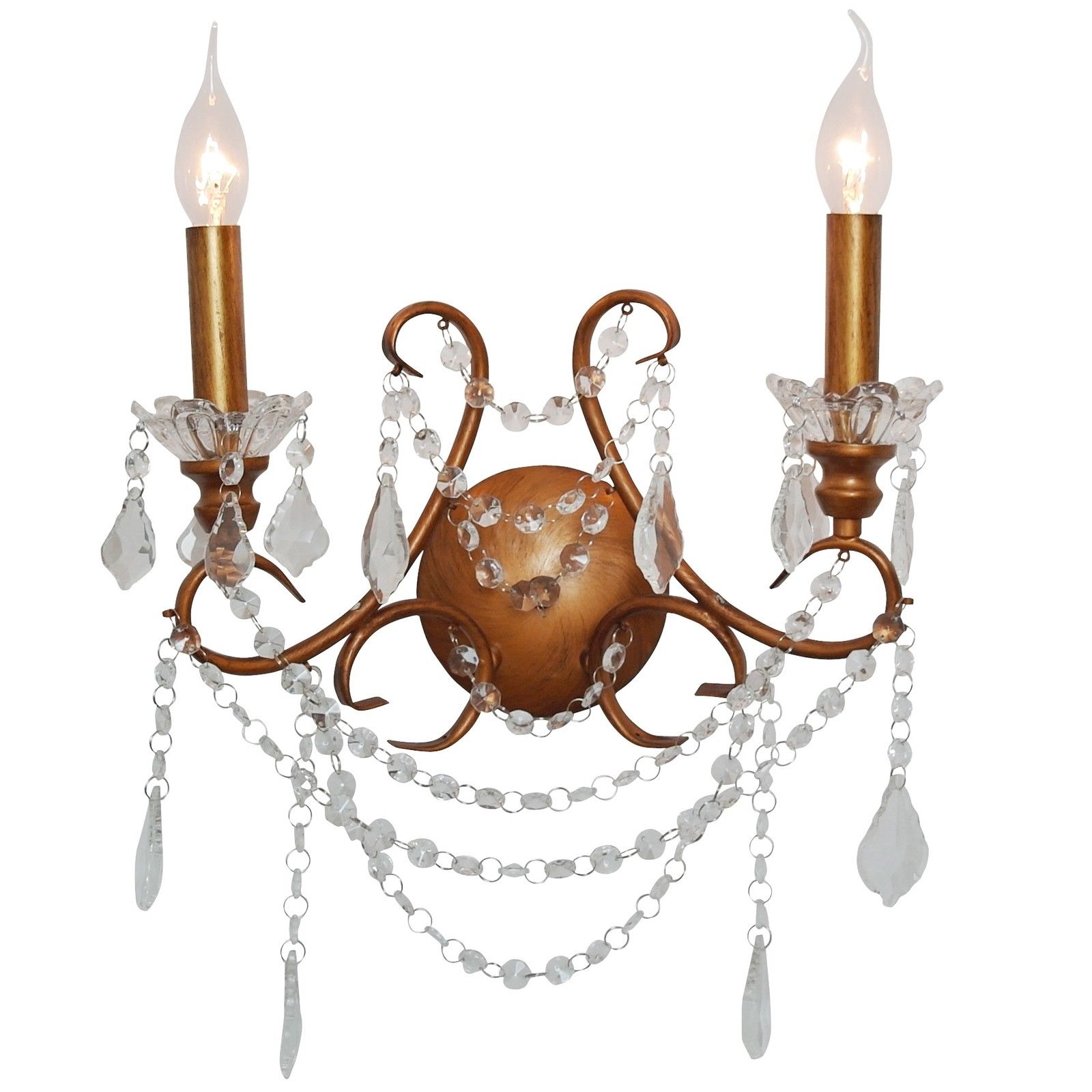 Antiqued Gold Cut Glass Wall Chandelier Furniture La Maison Chic