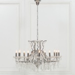 12 Arm Large Chrome Shallow Cut Glass Chandelier 12 Arm Large Chrome Shallow Cut Glass Chandelier