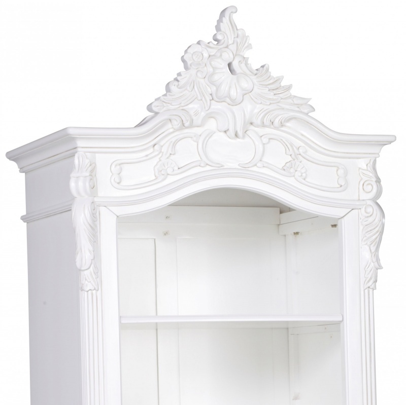 Annette French White Rococo Carved Bookcase Carved Bookcase UK