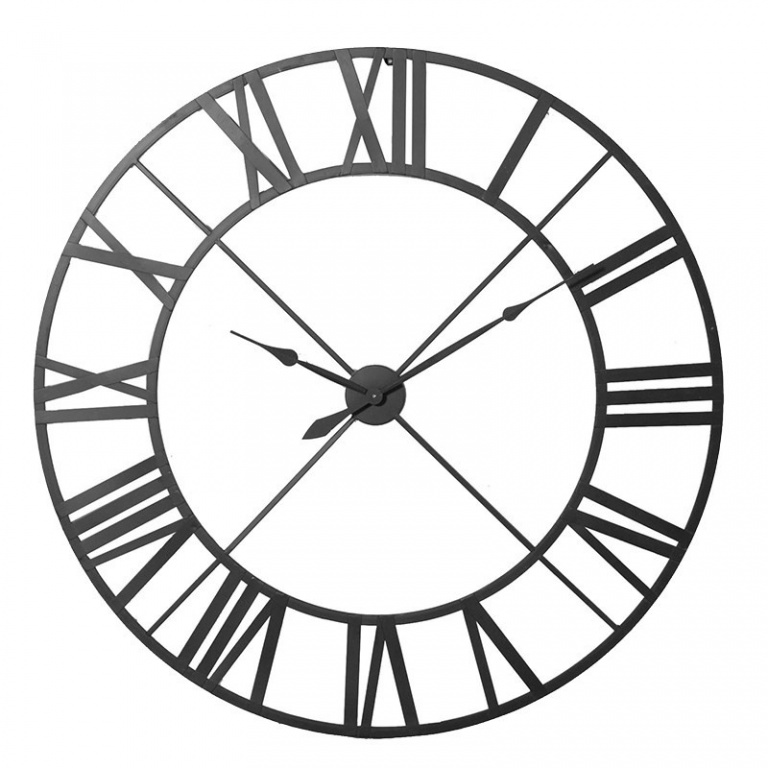 Black Metal Large Wall Clock Furniture La Maison Chic Luxury Interiors - Oversized Wall Clock Black Black Metal Large Wall Clock Furniture La Maison Chic Luxury Interiors - Oversized Wall Clock Black