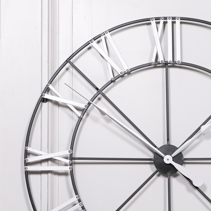 Large Silver Numerals Skeleton Clock Skeleton Clock UK
