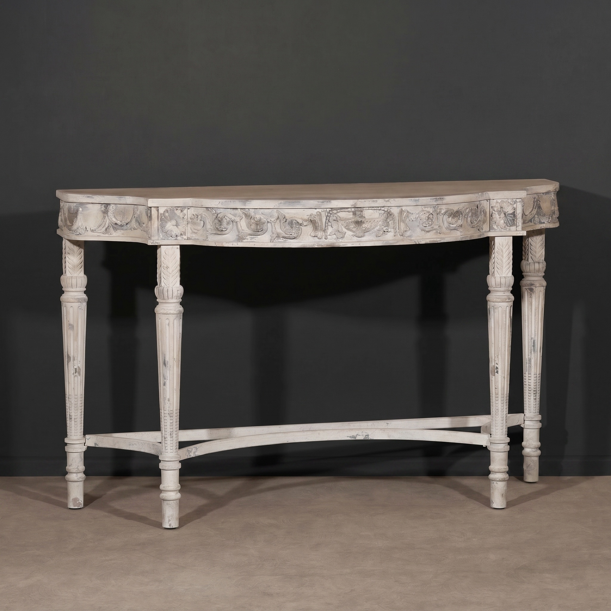 Odette Distressed Carved Console Table Console Table UK