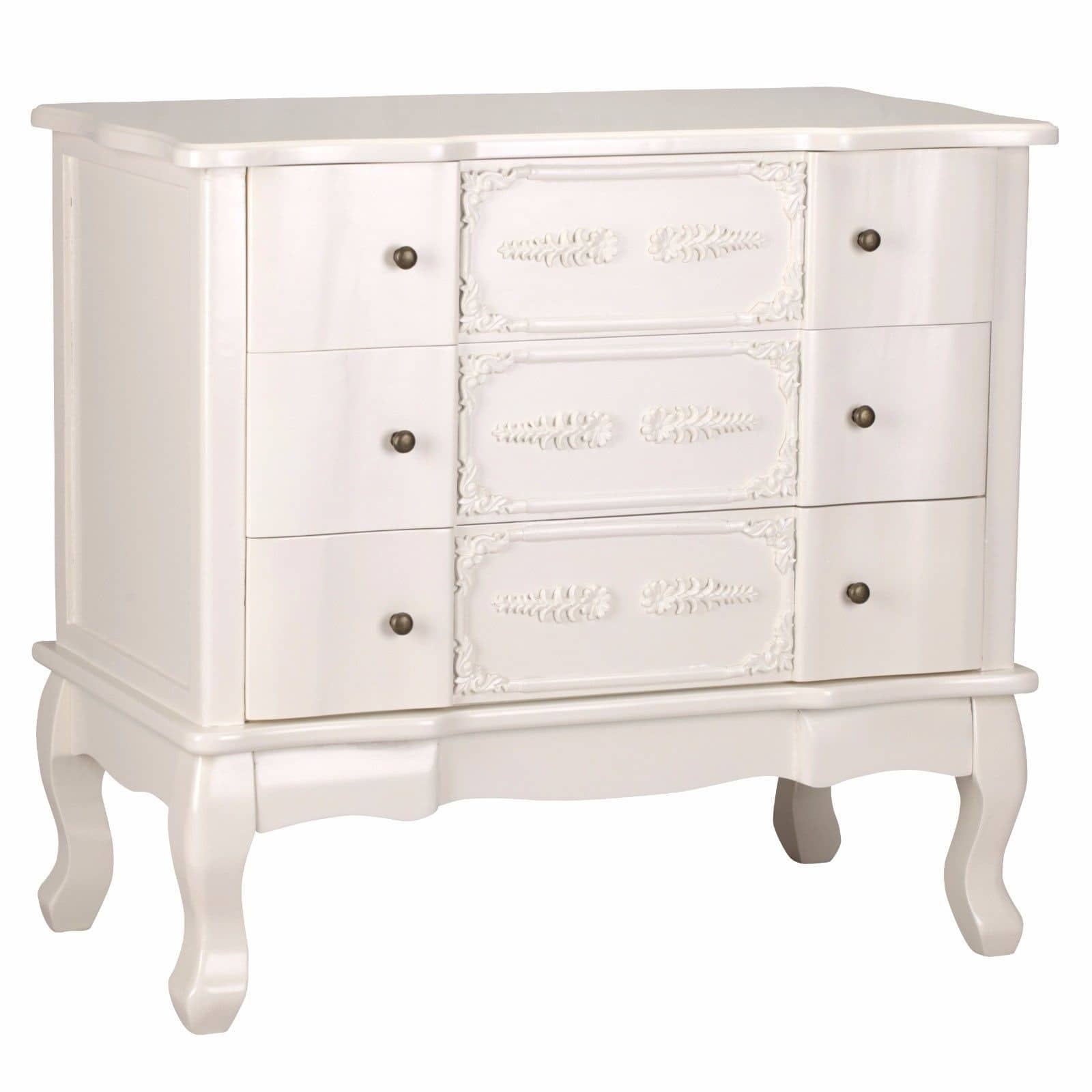 French Style Light Cream 3 Drawer Chest Furniture La Maison Chic