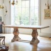 Reclaimed Rustic Wood Parquet Top Large Dining Table Dining Table UK