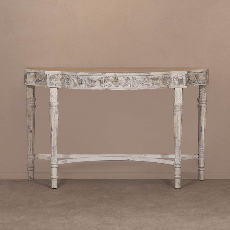 Odette Distressed Carved Console Table Console Table UK
