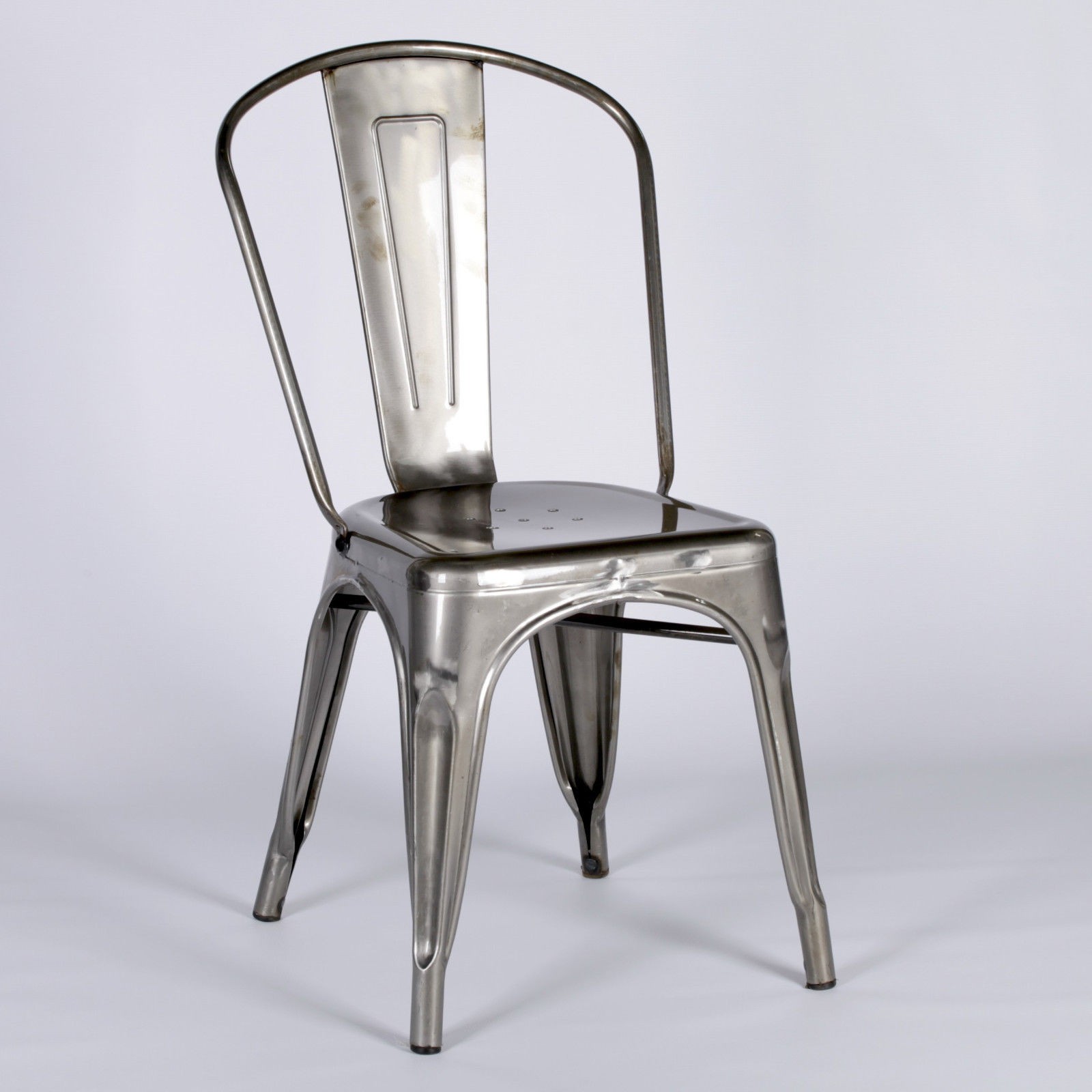 Vintage Style Metal Steel Industrial Cafe Dining Chair Furniture - La ...