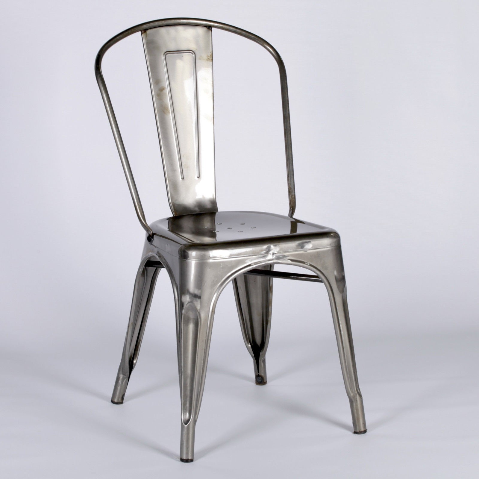 vintage style metal steel industrial cafe dining chair