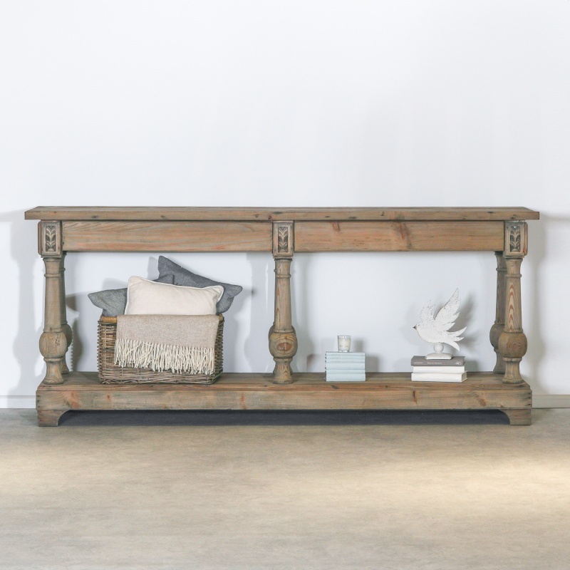 Amaury Column Leg Rustic Console Table Console Table UK