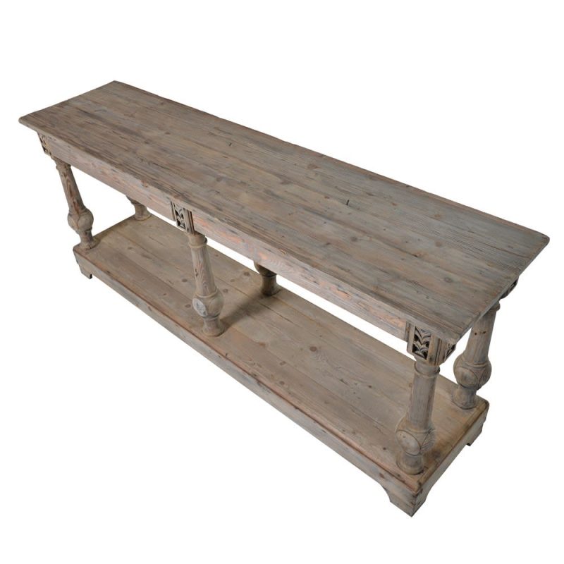 Rustic Amaury Column Leg Console Table Console Table UK