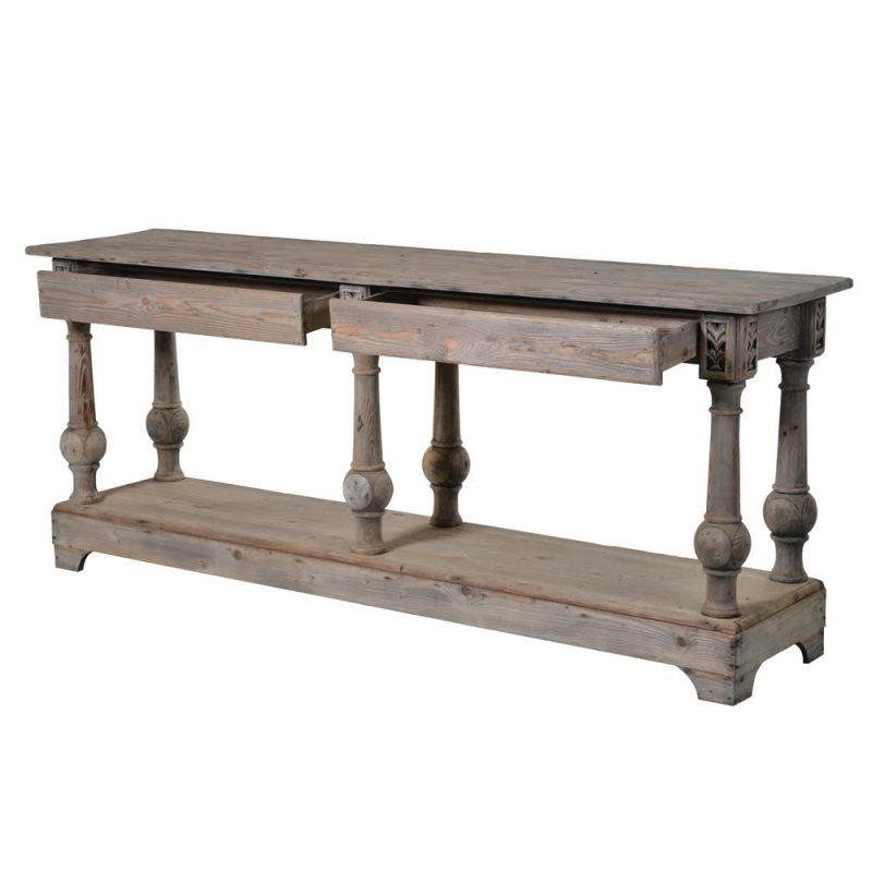 Rustic Amaury Column Leg Console Table Console Table UK
