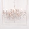 8 Arm Branch White Shallow Cut Glass Chandelier Glass Chandelier UK
