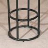 Metal Industrial Style Black Round Bar Stool With Chunky Wood Top Wood Top UK