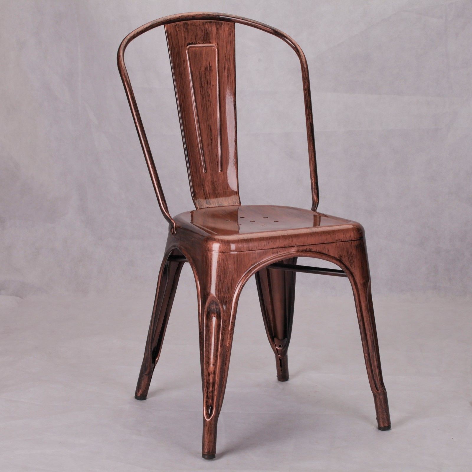 Vintage Tolix Style Metal Copper Bronze Industrial Cafe Dining Chair ...
