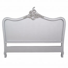 French Antiqued Silver 4ft6 Double Size Headboard Size Headboard UK