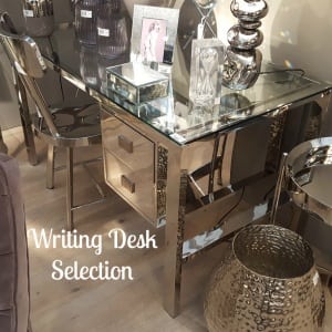 French Furniture Home Office Mirrored Writing Desk La Maison Chic