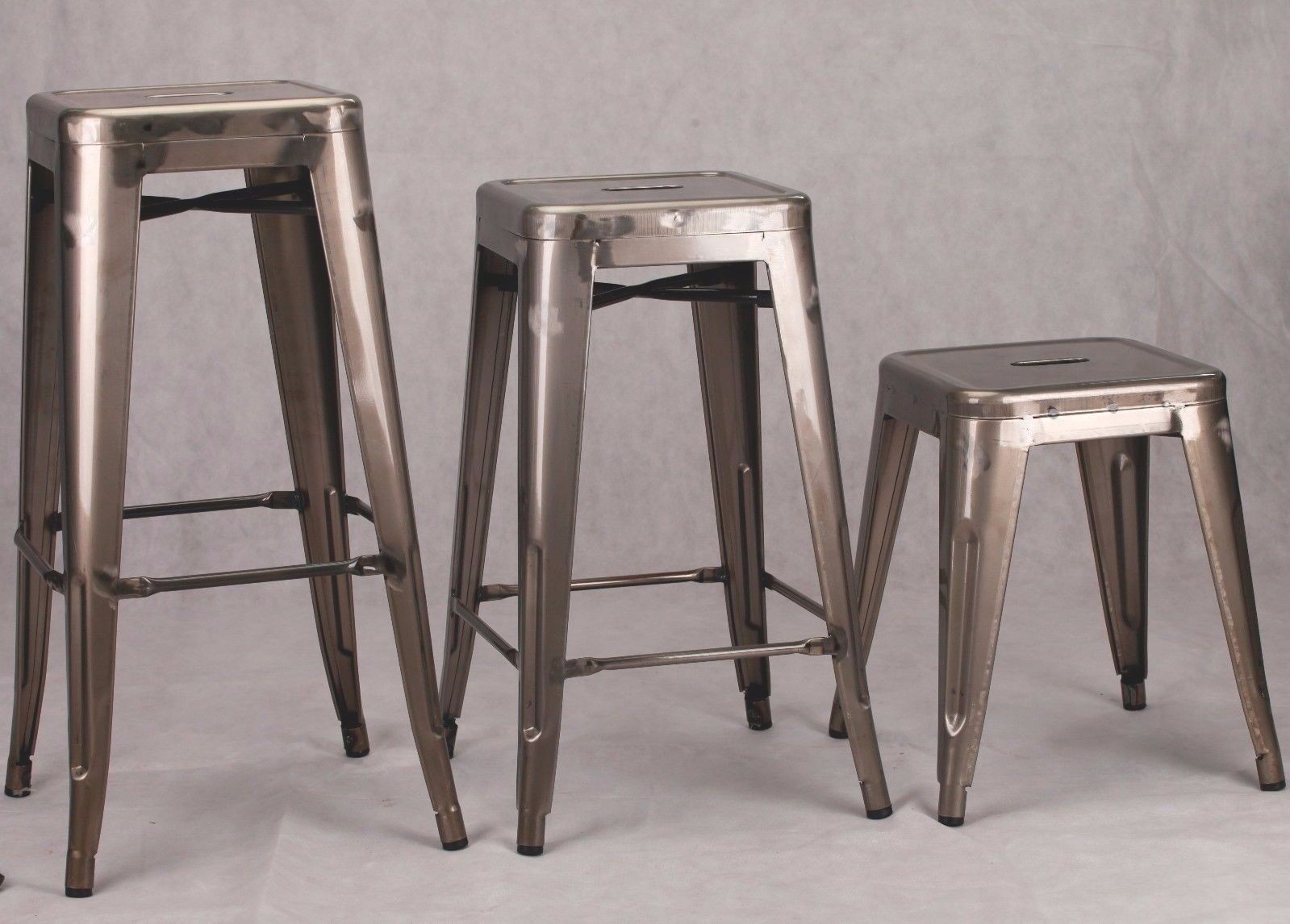 Industrial Tolix Inspired Medium Metal Bar Stool Furniture La Maison